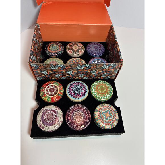 Scented candle duftkerzen set of 12 votives in lovely metal lidded pots New - Picture 1 of 6